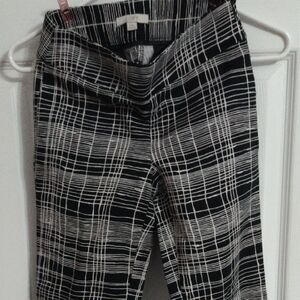 LOFT Black and White Plaid Pants